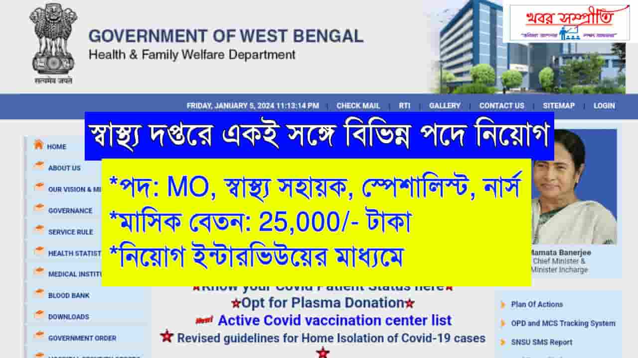 WB Health Dept Recruitment 2024